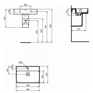 IDEAL STANDARD STRADA 2 KONZOLNI LAVABO 60X43 T30001