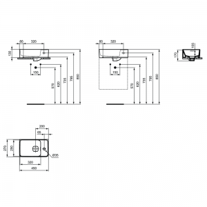 IDEAL STANDARD STRADA 2 KONZOLNI LAVABO 45X27 DESNI T299501