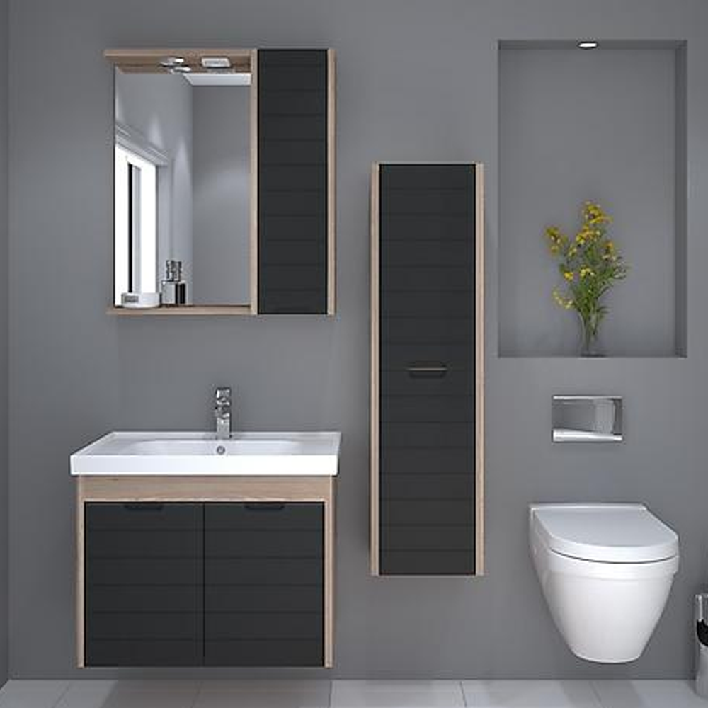 MOSTAR Black Sonomo 70 ormarić sa umivaonikom MOSTAR Black Sonomo 70 ormarić sa umivaonikom