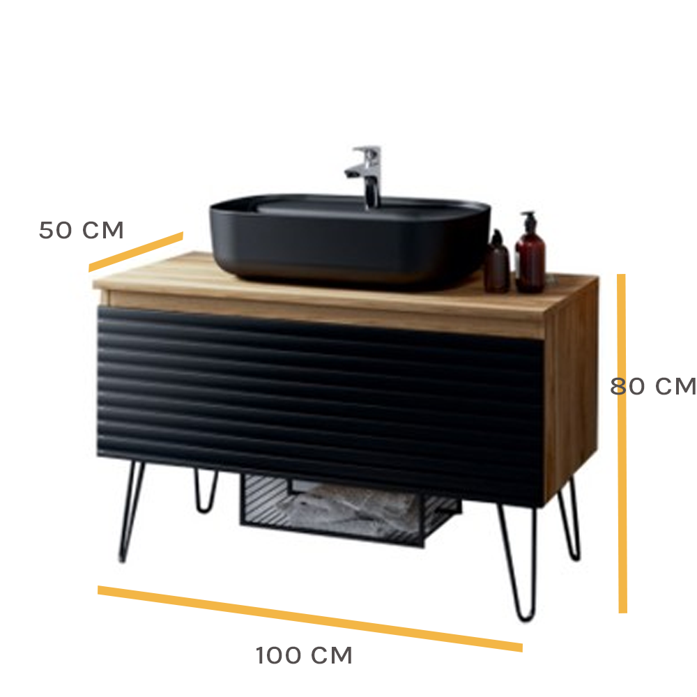 TAYLAN Hazar Antracite 100 ormarić sa umivaonikom TAYLAN Hazar Antracite 100 ormarić sa umivaonikom
