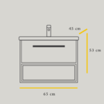 ZUMA Antracite Oak 65 ormarić sa umivaonikom
