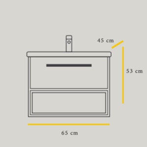 ZUMA Antracite Oak 65 ormarić sa umivaonikom