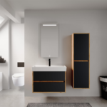 FOREVER Black Sonomo 80  ormarić sa umivaonikom