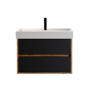 FOREVER Black Sonomo 80  ormarić sa umivaonikom