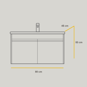 NEXT Grey 80 ormarić sa umivaonikom