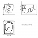 OCEAN PLUS RIMOUT konzolna wc šolja sa soft close wc daskom