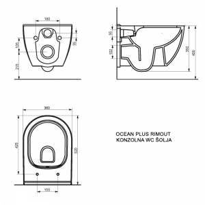 OCEAN PLUS RIMOUT konzolna wc šolja sa soft close wc daskom