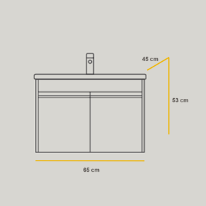 NEXT Grey 65 ormarić sa umivaonikom