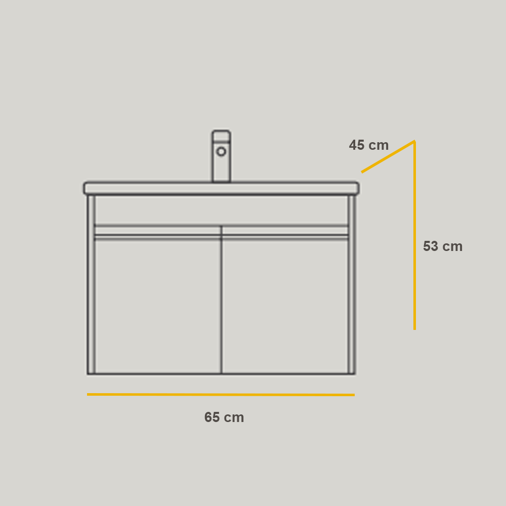 NEXT Grey 65 ormarić sa umivaonikom NEXT Grey 65 ormarić sa umivaonikom