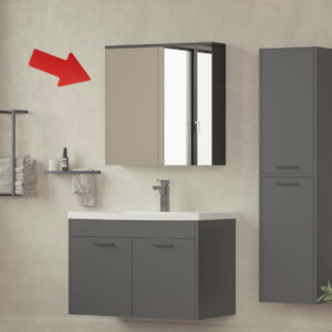 Kupatilski ormarić BASIC Antracite 65 sa ogledalom u modernoj antracit nijansi