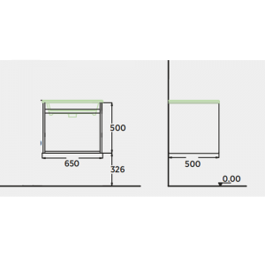 CAPITOL Antique Walnut & White 65 ormarić sa umivaonikom