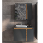 FIORE Grey 75 ormarić sa umivaonikom i ogledalom