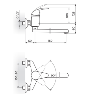 KING zidna baterija izliv 150mm J321015
