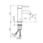 DARK baterija za lavabo JD30101 dimenzije