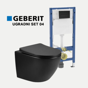 crna konzolna viseća wc šolja, moderan dizajn – Geberit set 04