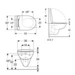 Geberit Selnova Rimless konzolna wc šolja 501.751.00.1 dimenzije