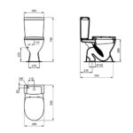 Ideal Standard Eurovit monoblok simplon W337301 dimenzije