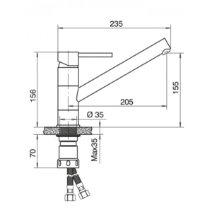 TUBO baterija za sudoperu 6114
