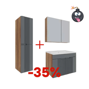 SET TIERRA Dark Baroque Ogedalo+Ormarić sa umivaonikom+Vertikala