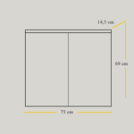 NEXT Grey kupatilski ormarić sa ogledalom širina 75